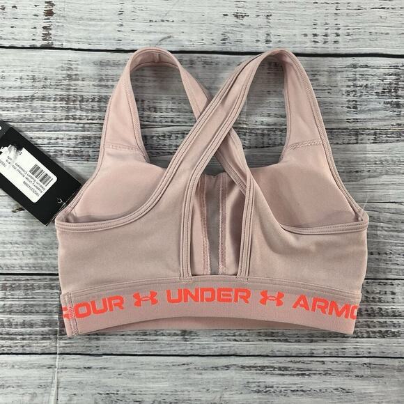 Under Armour Sports Bra size Extra Small Pink Compression Crossback Fitness - Picture 6 of 7